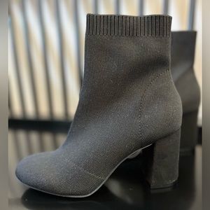 New! MIA Erika Black Block Heel Pull-On Sock Boots, Women’s size 7.5